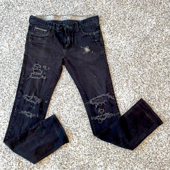Vans Other - VANS DISTRESSED FITTED Black Worn Jeans Size 34